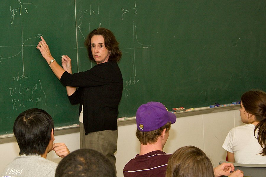 Gerry Fitch in a classroom