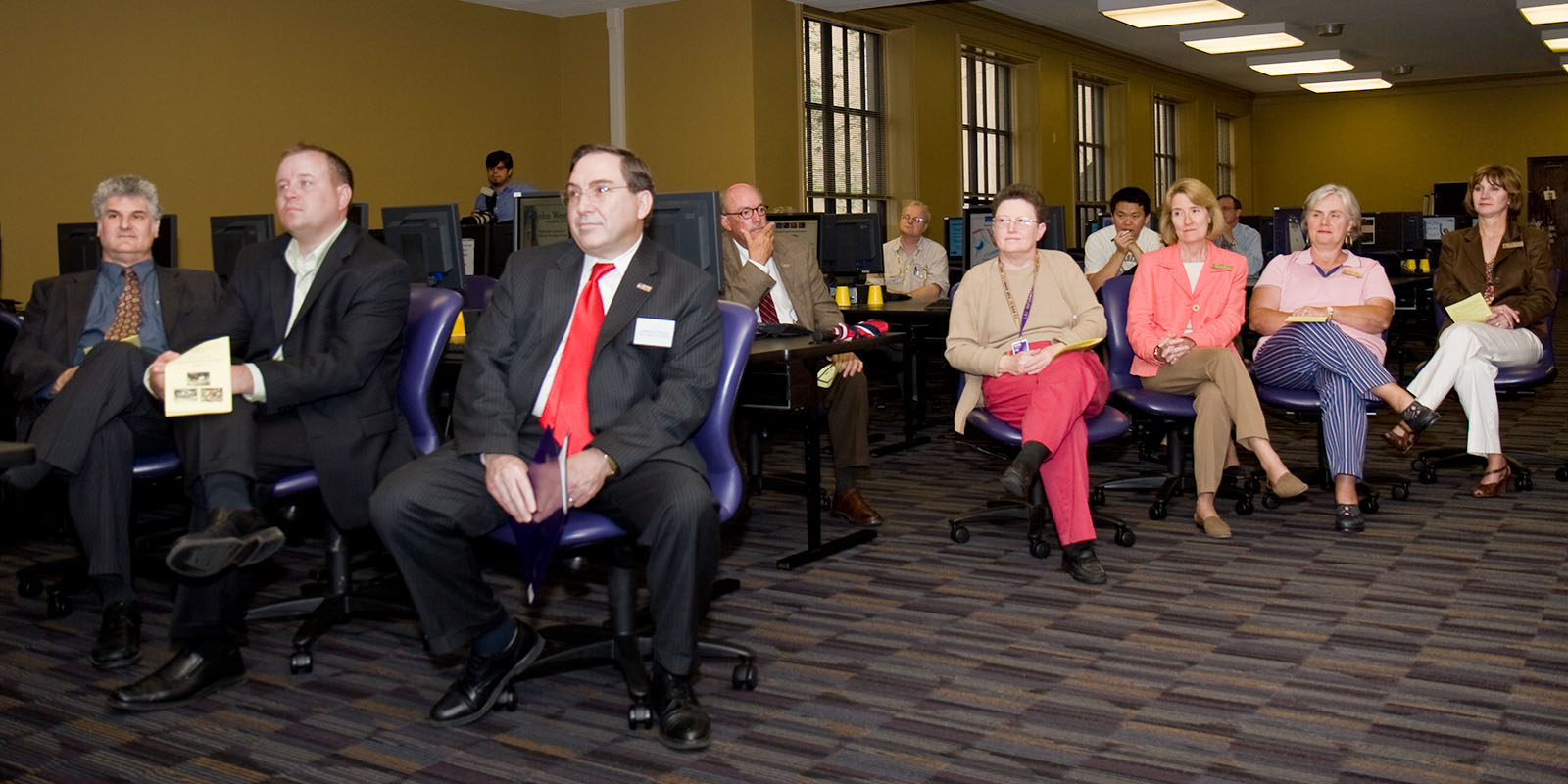 Audience, including Department Chair Lawrence Smolinsky, Dean Guillermo Ferreyra, and Chancellor Michael Martin