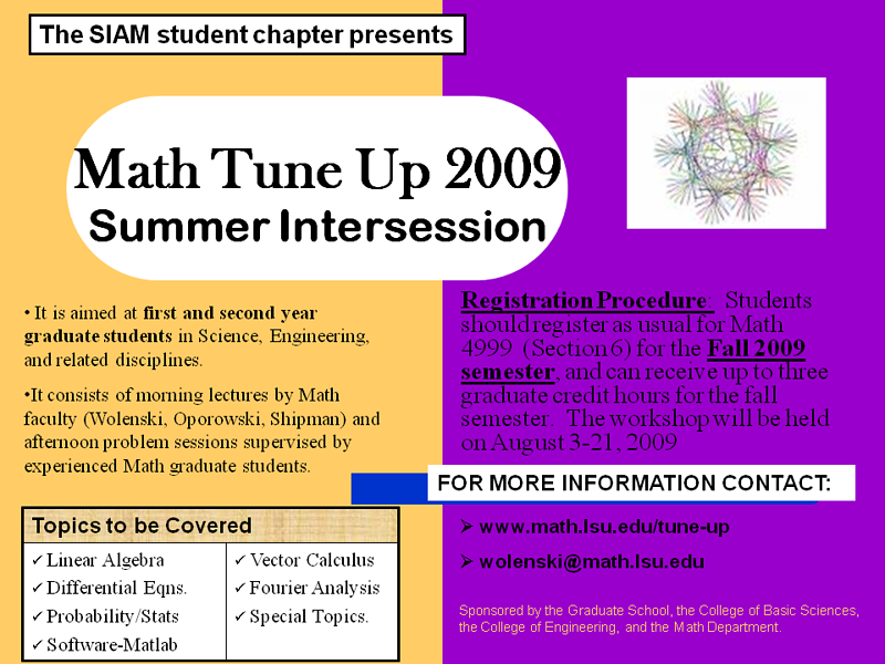 Math Tune-up 2009 poster