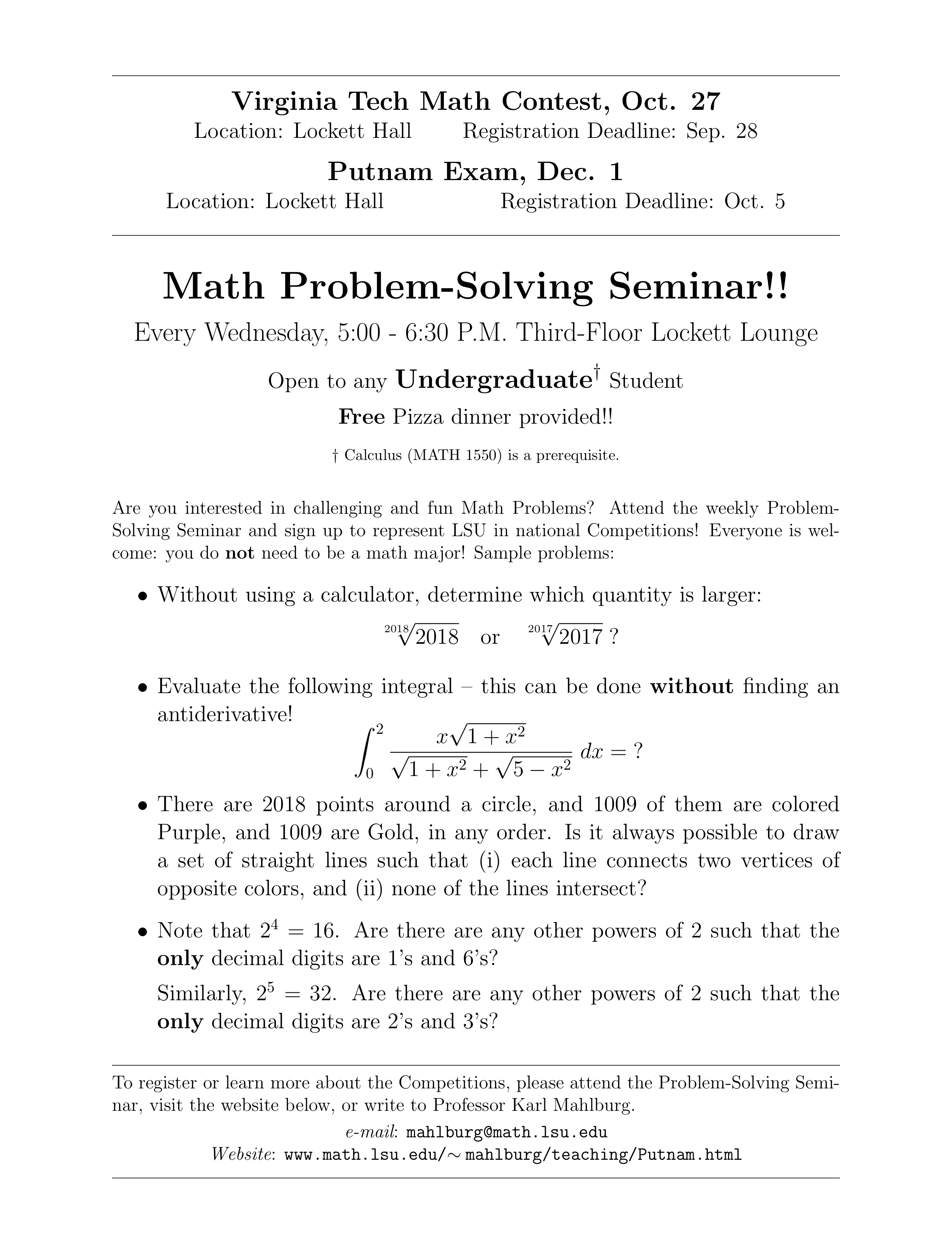 Math Problem-Solving Seminar