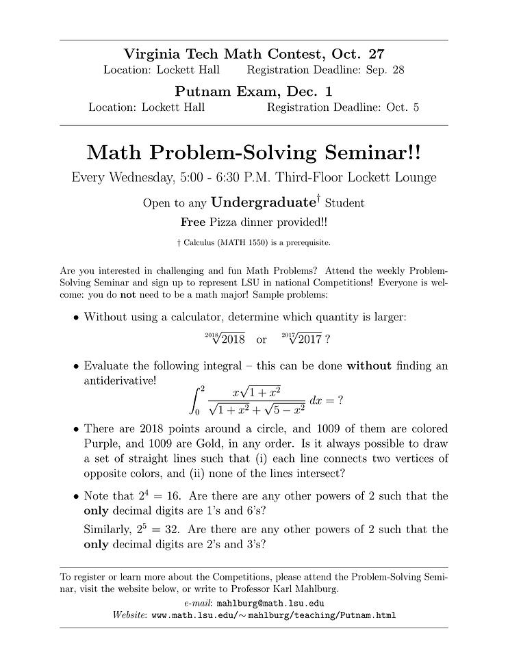 Math Problem-Solving Seminar