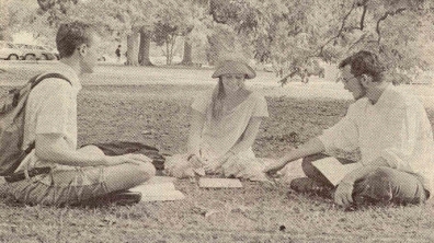 Grad Students Sitting on Grass