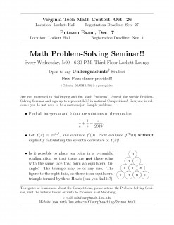 Math Problem-Solving Seminar 2019