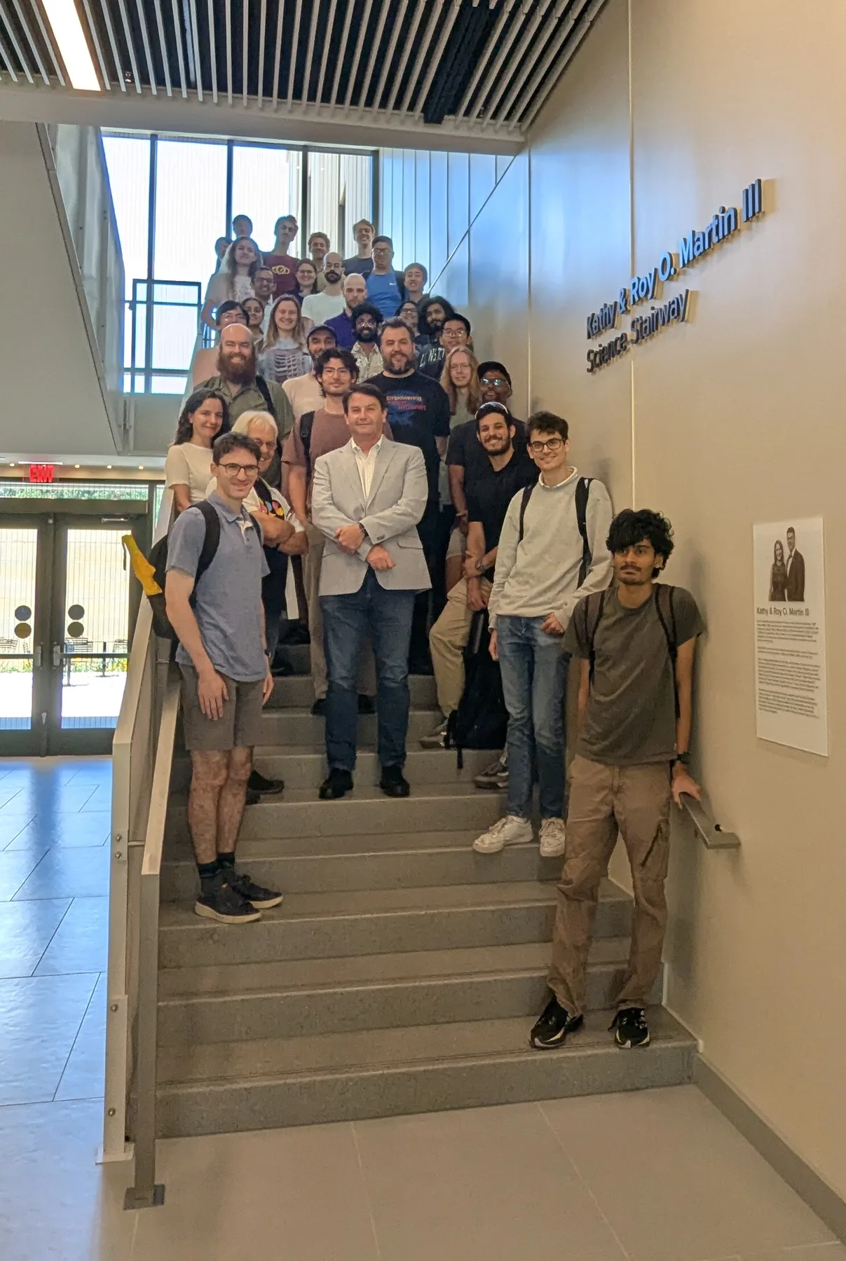 Group photo on a stairway