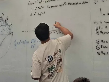 Whiteboard work on Pell's equation and Farey diagrams